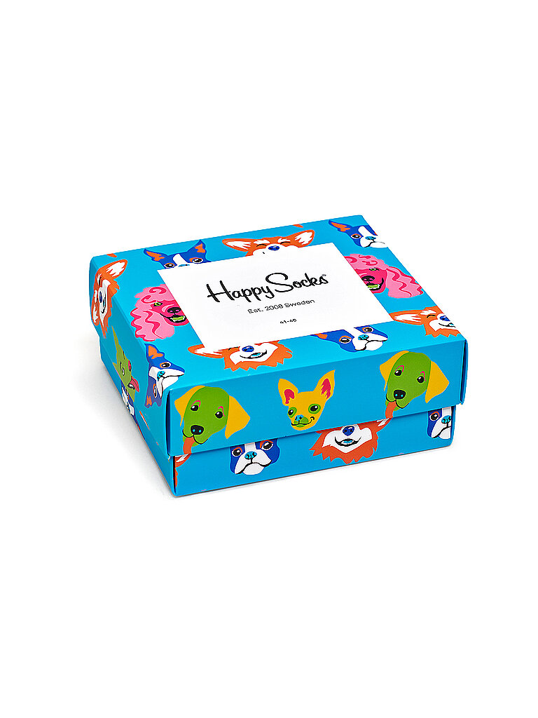 HAPPY SOCKS Herren Socken Geschenkebox DOG 2er Pkg  41-46 Light Grey  grau